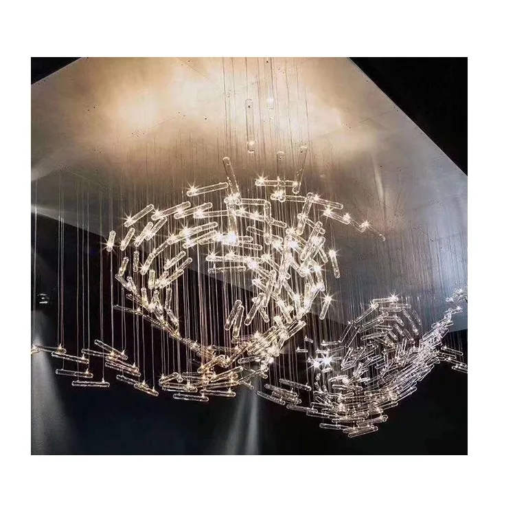 Chandelier Light Hanging Modern Led glass Lights Hotel Lighting Chandeliers For Ceiling Custom Pendant Lamp