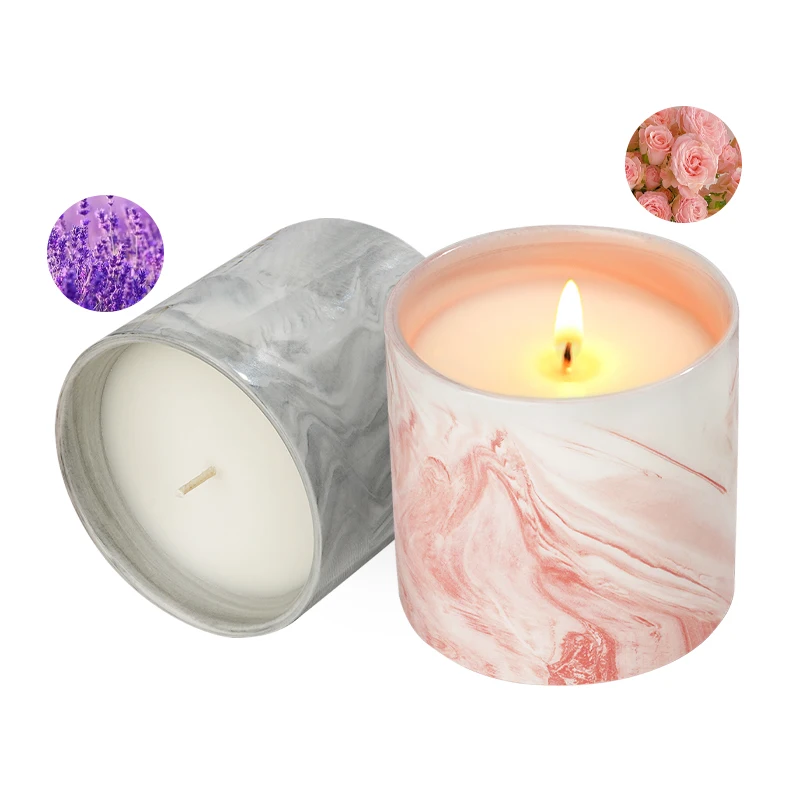 OEM Creative Candles Sleek and Modern Design Home Decoration Ceramic Vessels Set of 2 Soy Wax Scented Candle with Gift Box