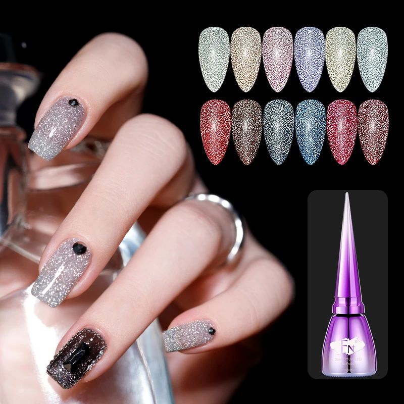 New Style Flashing Shiny Disco Gel Effect Sparkle Soak Off UV Nail Diamond Reflective Glitter Gel Polish