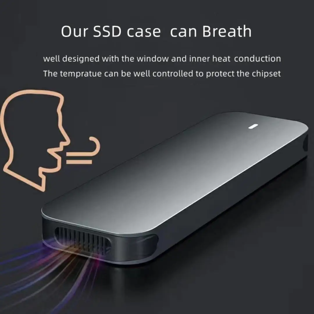 Portable Tool-free Aluminium m.2 NVMe Pci-e ssd enclosure case for Macbook Pro mini size nvme ssd Enclosure 10 Gbps