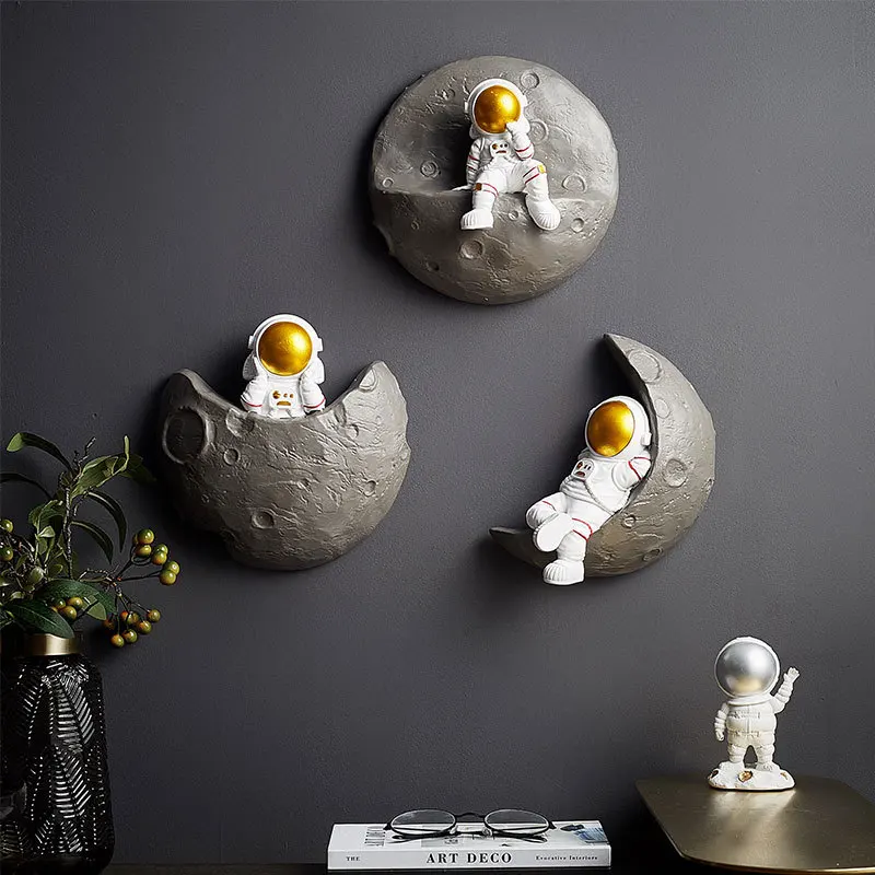 Nordic creative 3d stereo astronaut wall hanging resin crafts home wall decoration