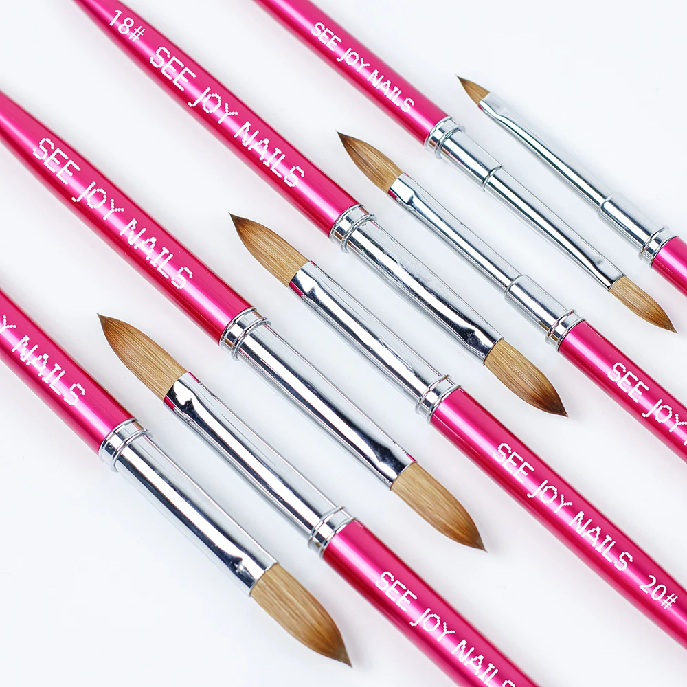 Цветная и логотип на заказ, колонковая Кисть для ногтей, красота, личный уход, набор для ногтей, кисть для дизайна ногтей, акриловая кисть для ногтей