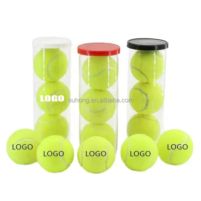 2024 Custom Logo High Quality Pressurized Wool And Rubber Balls With Rebound 130cm Black Red Tennis Ball Training Tennis Balls