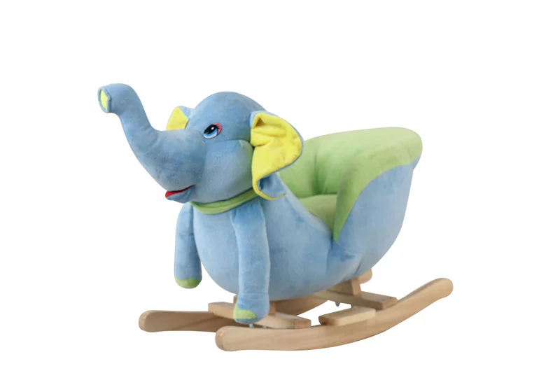 Wholesale Toddler Grey blue pink Elephant Rocking Chair Wooden Riding Rocking Chair Christmas Toys