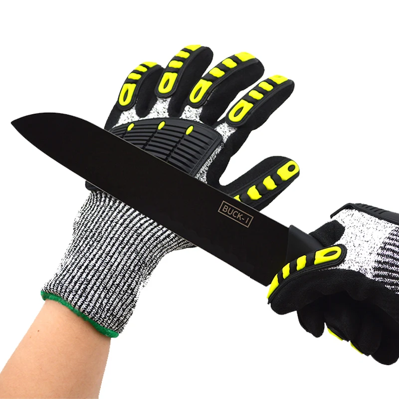 High quality palm dipped rubber wear-resistant and high-pressure resistant mechanical cutting resistant construction gloves