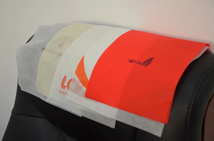 Printed non woven fabric airline seats head rest cover