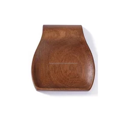 Wooden Kitchen Accessories Handmade Solid Wood Spoon Rest Acacia Wood Spatula Stand Ladle Rest Teakwood Spoon Holder