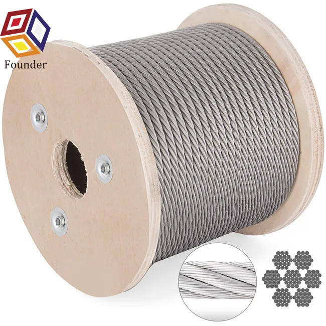 High Quality Architectural Balustrade Balcony Railing 12mm 16mm 1/2 Inch Stainless Steel Wire Rope