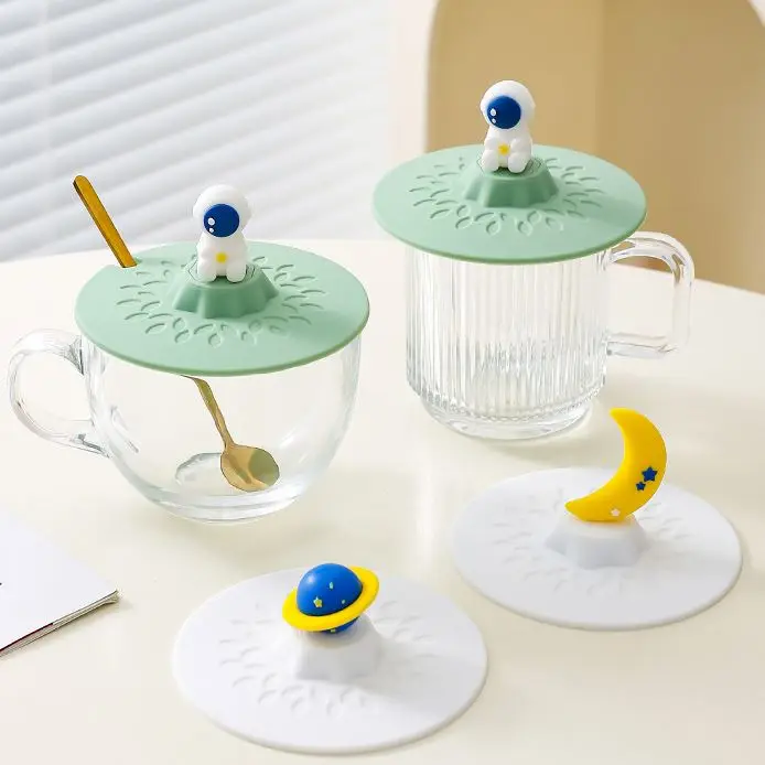 Food Grade Kitchen Silicone Waterproof Reusable Drink Cover Protection Coffee Water Tea Cup Lid