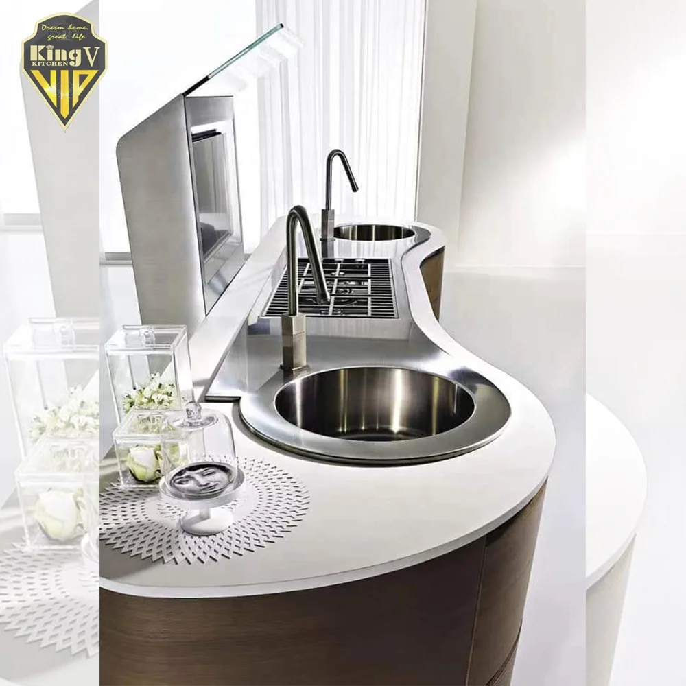 Shaped Modular Design Luxury white Matt Lacquer Modern Kitchen Cabinet kitchen cabinet customized