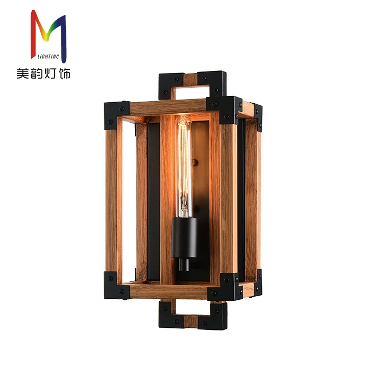 Chinese Design Modern Wood Retro Hallways Farmhouse Wall Sconce