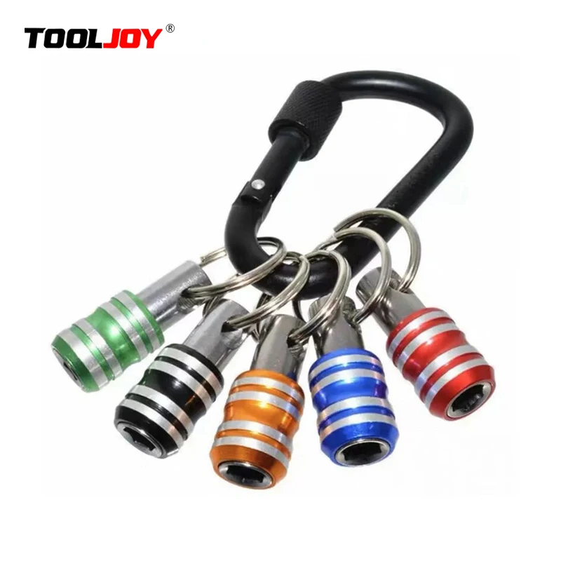 1/4inch Hex Shank Aluminum Alloy Screwdriver Bits Holder Extension Bar Drill Screw Adapter Quick Release Keychain Easy Change