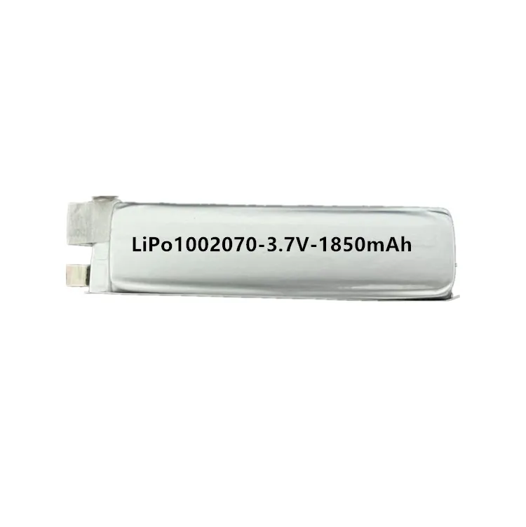 Customized 3.7V LiPo 1002070 battery cell new model 1850mAh lithium polymer battery thickness 10.00mm