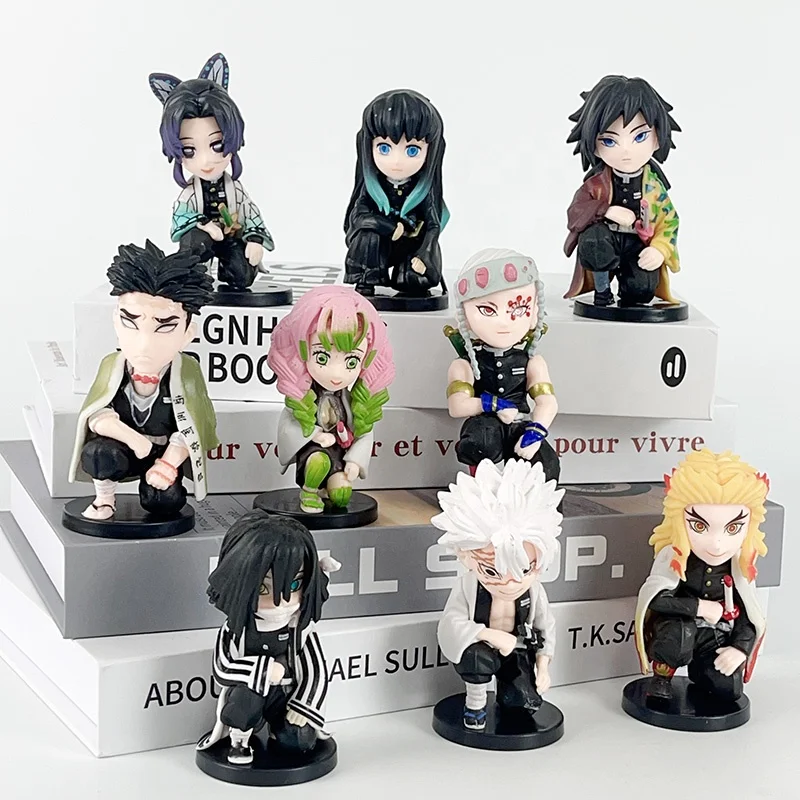 6pcs/ Set Mini Demon Slayer : Kimetsu no Yaiba Kamado Tanjirou Nezuko Character Collectible Anime PVC Figure