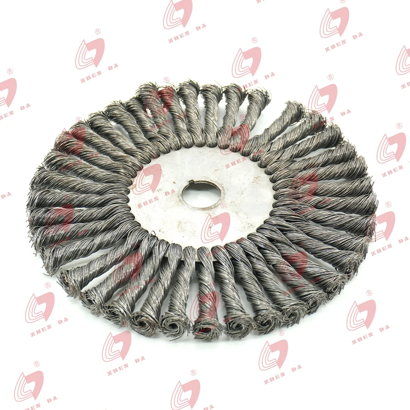 Zhenda Stainless Steel Wire Circular Twisted Disc Cleaning Brush Crimped Knot Wire Weeding Brushes
