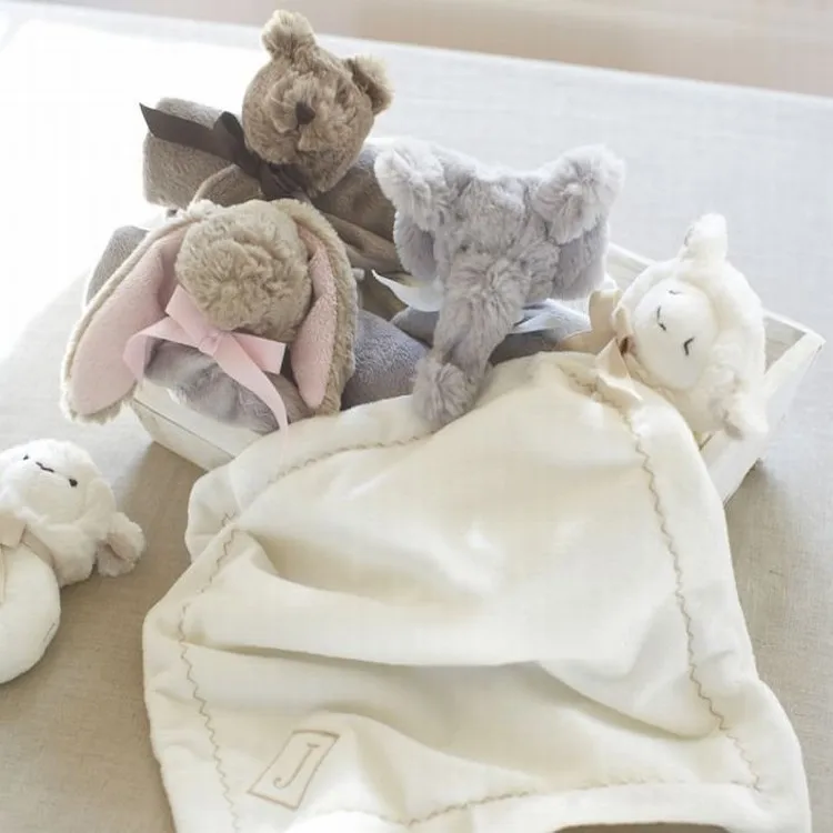
Various rabbit pattern plain dyed 100% polyester lovey animal security baby blanket toy 