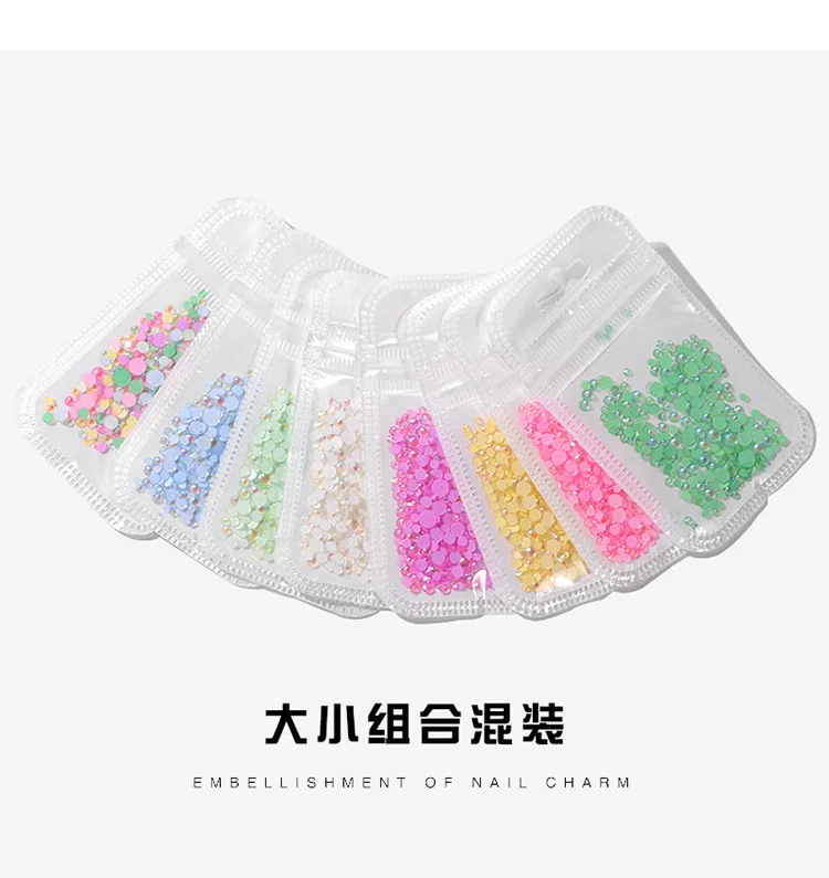 Flatback Luminous Nail Rhinestones Mixed Sizes Crystal Shiny Nail Flat Rhinestones Flash Glass Nail Art Decorations Tools