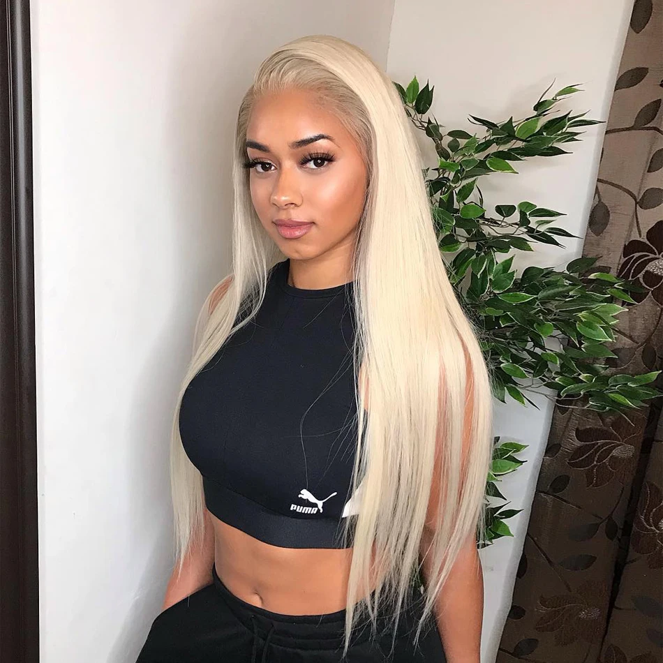 
180% Density Glueless 13x4 Lace Front Human Hair Wigs 30 Inch 613 Blonde Brazilian Virgin Frontal Straight 5x5 Closure Wig 