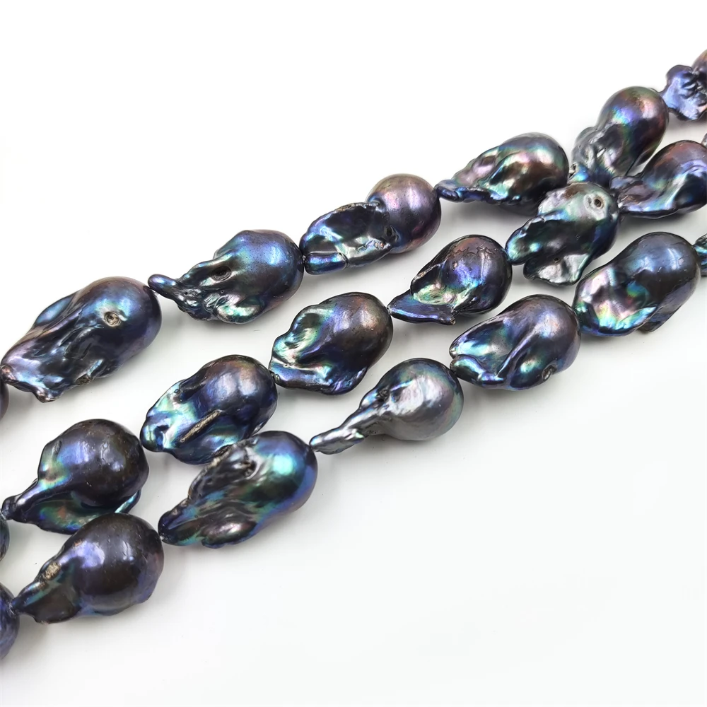 High Quality Large Size Natural Freshwater Baroque Pearls AAA String Genuine Cultured Pearl Full Hole Beads For Jewelry Making