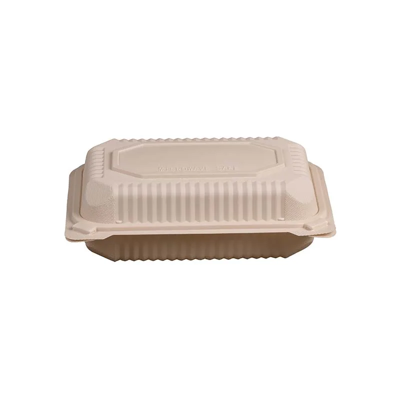 Biosano 2 Compartment Food Containers Set Prep 750ml Plastic Container Lunch Bag With Automatic Press Type Bio Degradable