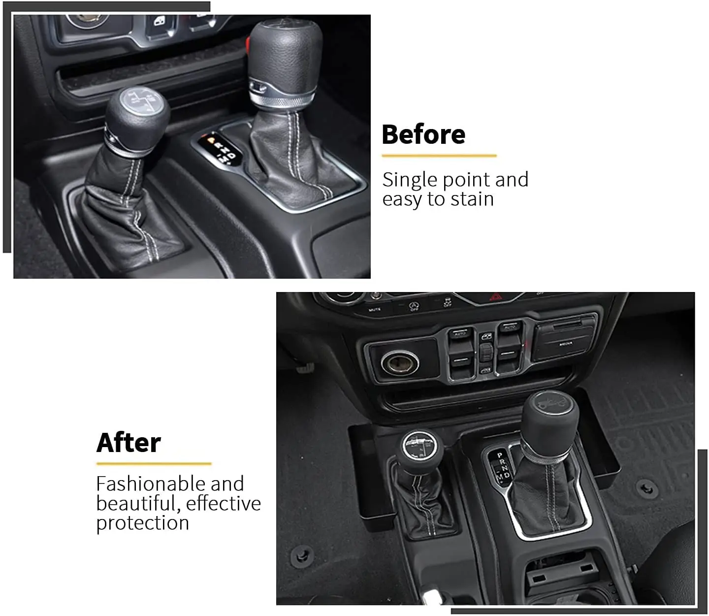 Spedking 2007-2017 2018-2021  2 Gear Shift Console Storage Box Shifter Side Tray Storage Organizer for Jeep Wrangler JK JL JT