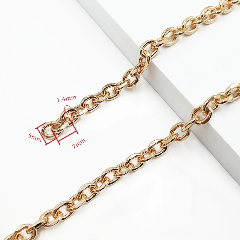 High Quality gold silver bronze black Custom O Shape Iron Bag Chain Metal Shoulder Strap Key Chain for Handbags