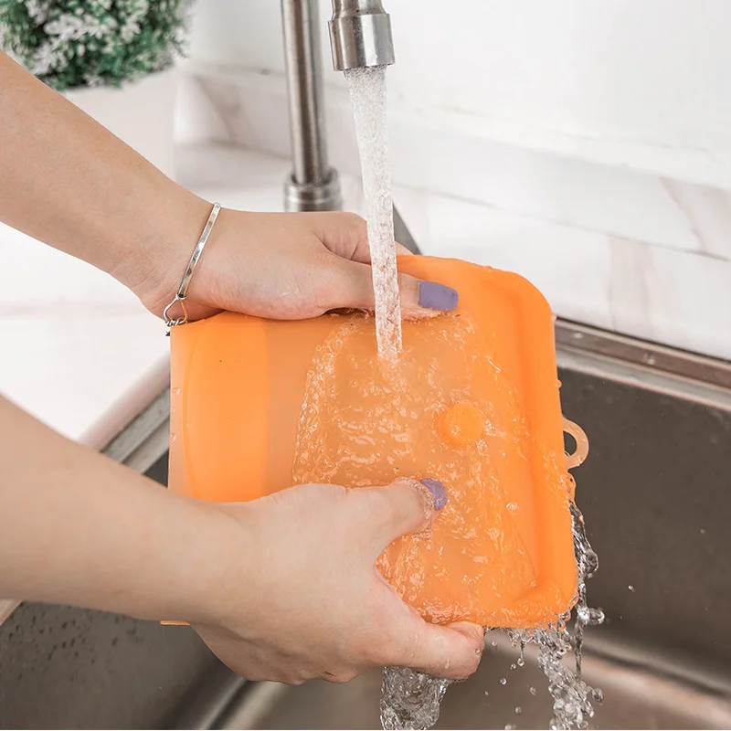 Airtight Seal Freshness Protection Package Reusable Bags Silicone kids reusable snack bags  For Food