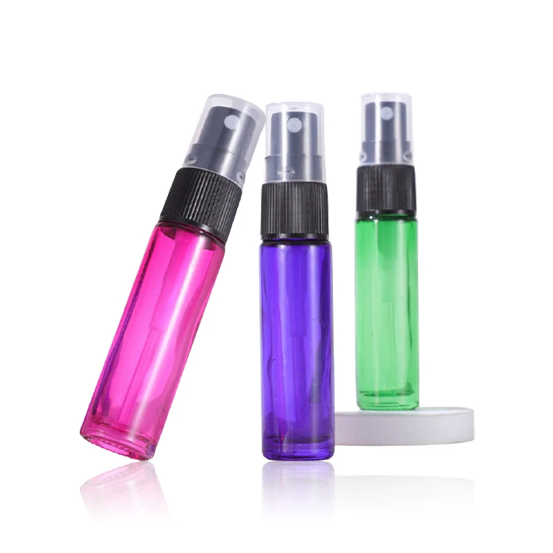 Cylinder colored mini small 5ml 10ml glass perfume bottle