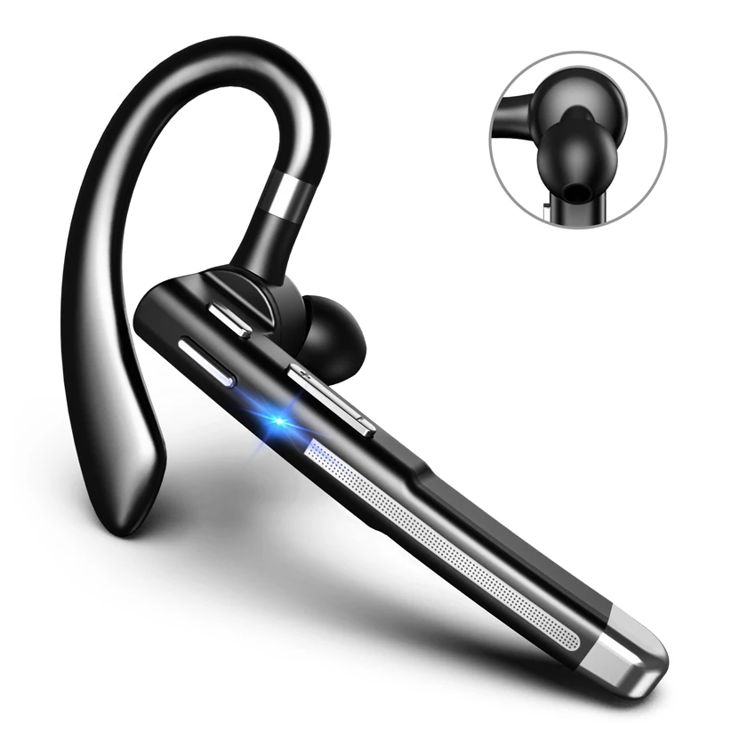 YYK-520 Wireless Bluetooth HiFi Headset with Battery Display for Ear Hook Earbuds Microphone