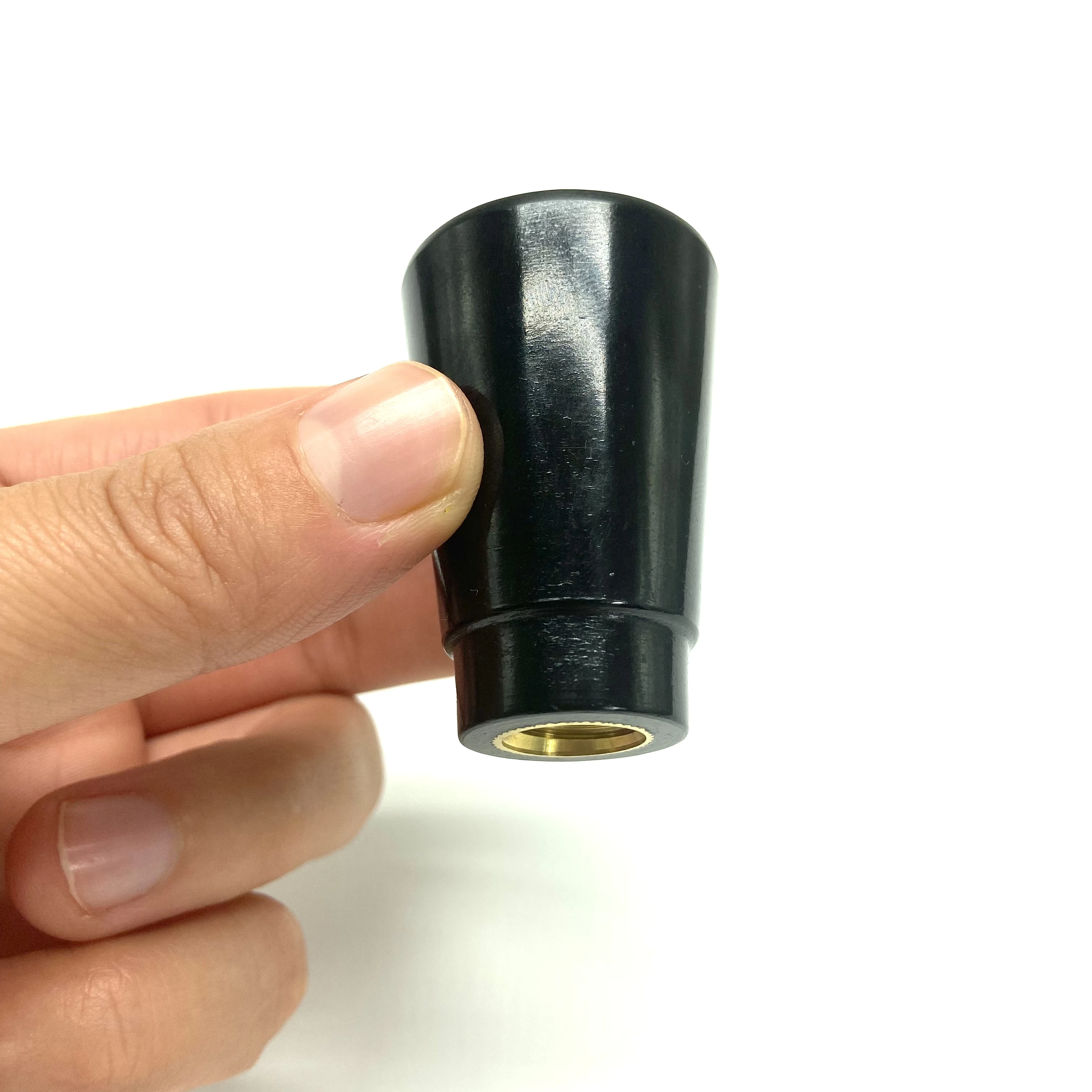 Factory direct conical knob handle brass insert black rubber rivet nut cylindrical knob