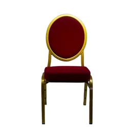 Hall Round Back Red Metal Living Room Hotel Chairs Banquet Wedding Chairs
