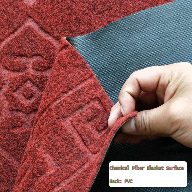 Custom Size Large Indoor Outdoor Commercial Rug Nylon Rubber Backed Plain Red Floor Carpet Mat