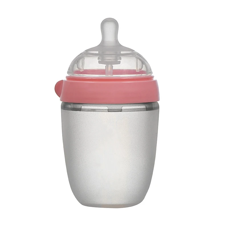 Hot Sale Bpa Free Anti Colic New Babi Products Silicon Baby Drinking Feeding Milk Water Bottle With Straw