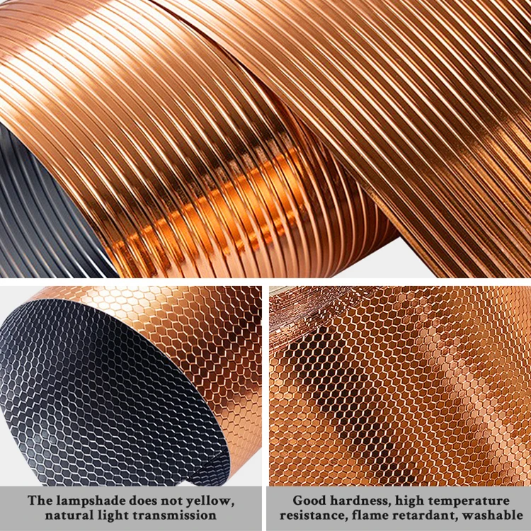 Black And Gold Classic Pull Switch Pleated Lampshade Transparent Film Parchment Lampshade Material