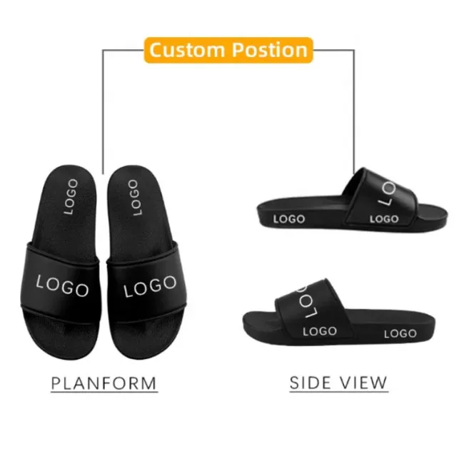 TWOWELL Hot Sale Low Moq Multiple Colors Black Blank Custom Logo Rubber Slippers Slides Sandals for Men Women