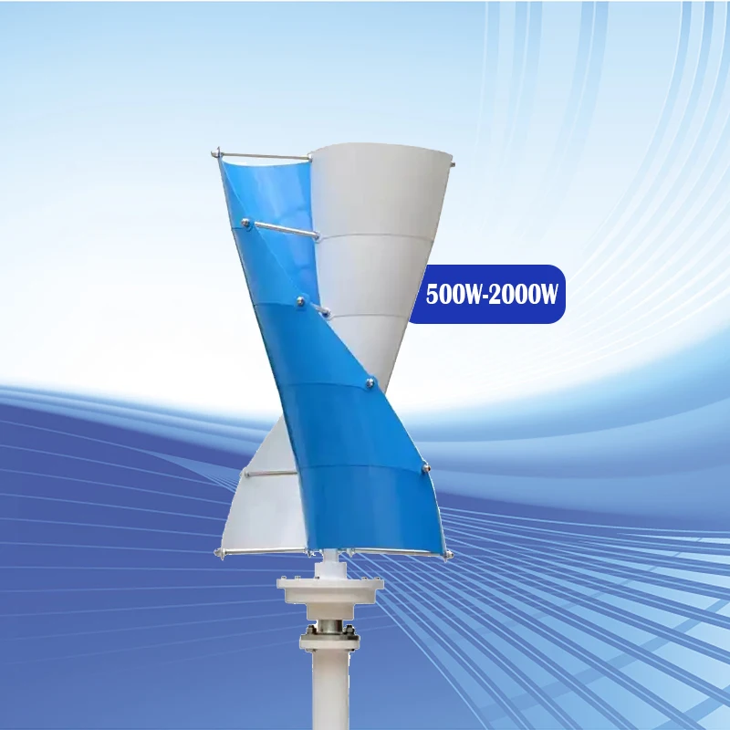 Vertical Axis Wind Power Generator 500W 12V/24V Alternative Energy System Small Wind Turbine