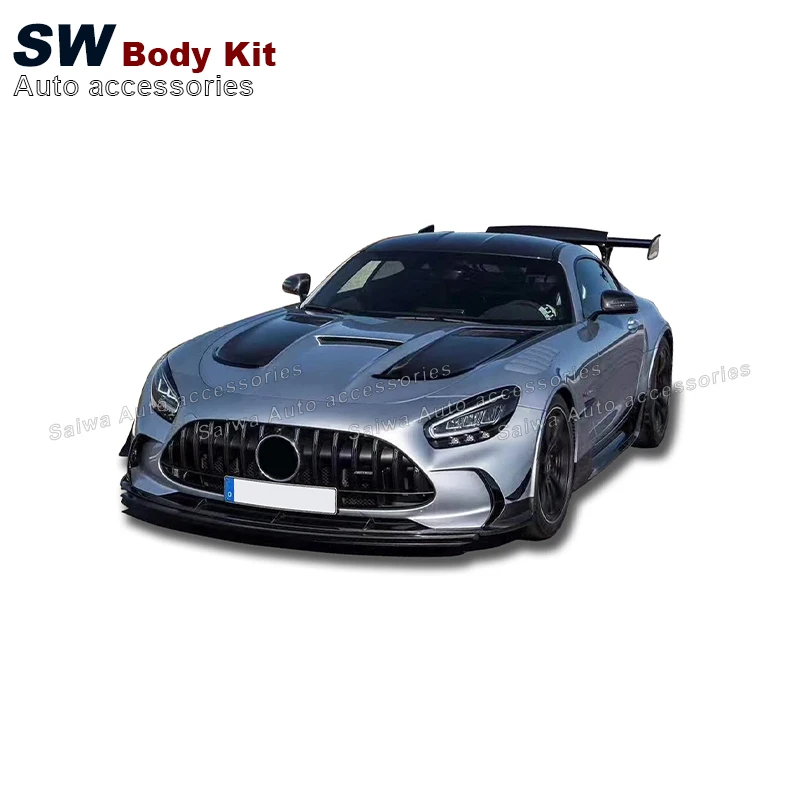 Часть переднего бампера серии черный из углеродного волокна для Mercedes-Benz AMG GT GTC GTS GTR модернизация преобразование стиль BS комплект