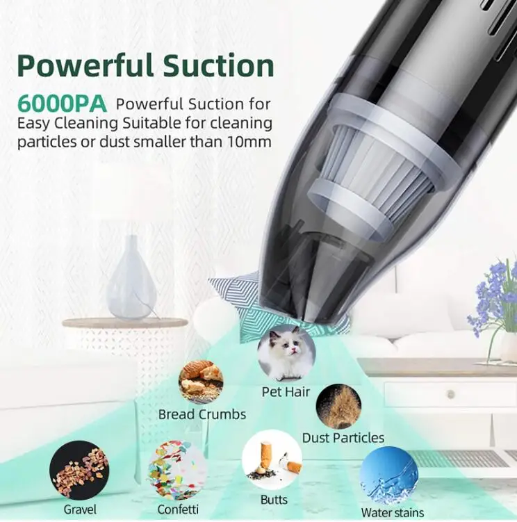
Amazon hot sale Car Vacuum Cleaner Handheld with charging functions 