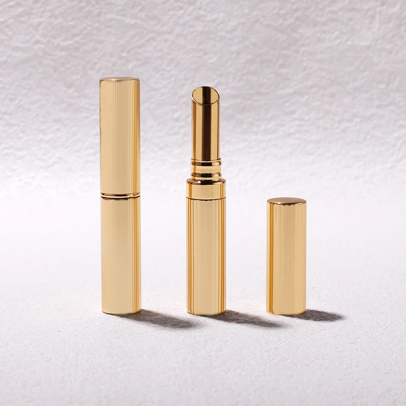 Wholesale round magnet gold 2.8g-3.2g   aluminum magnetic packaging lipstick tube lip balm cosmetic container