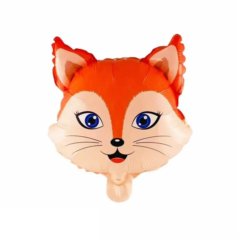 12 Inch Cartoon Jungle Animal Head Series Aluminum Foil Balloon Baby Birthday Decoration Party Rabbit Fox Panda Dog Balloon