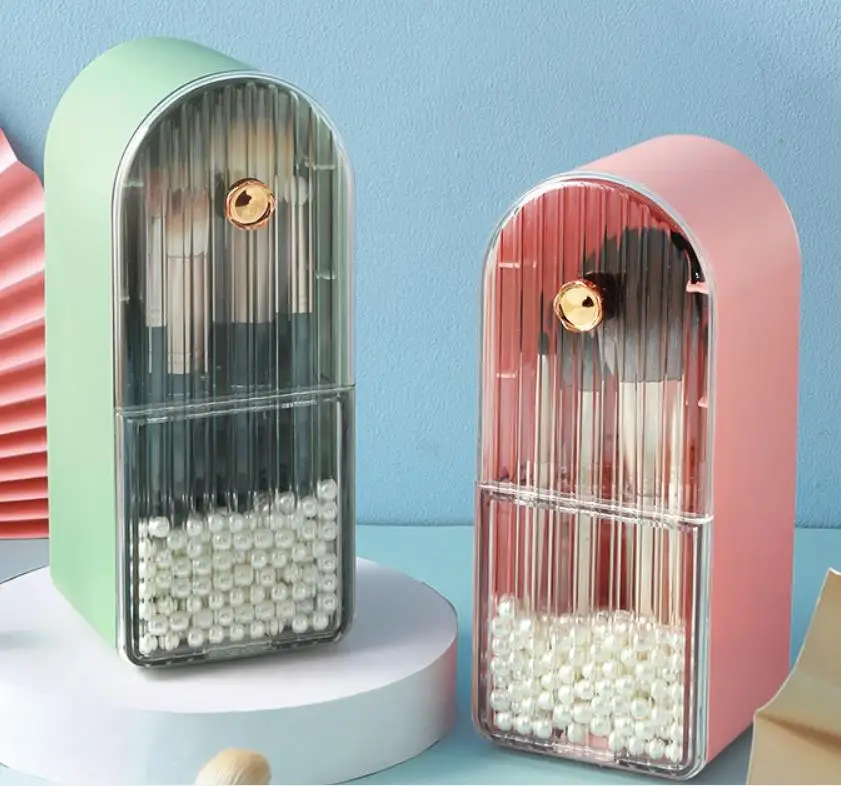 Cosmetic Organizer Makeup Brush Barrel Holder Eyebrow Pencil Plastic Box Waterproof Contains Makeup Brush Storage Box