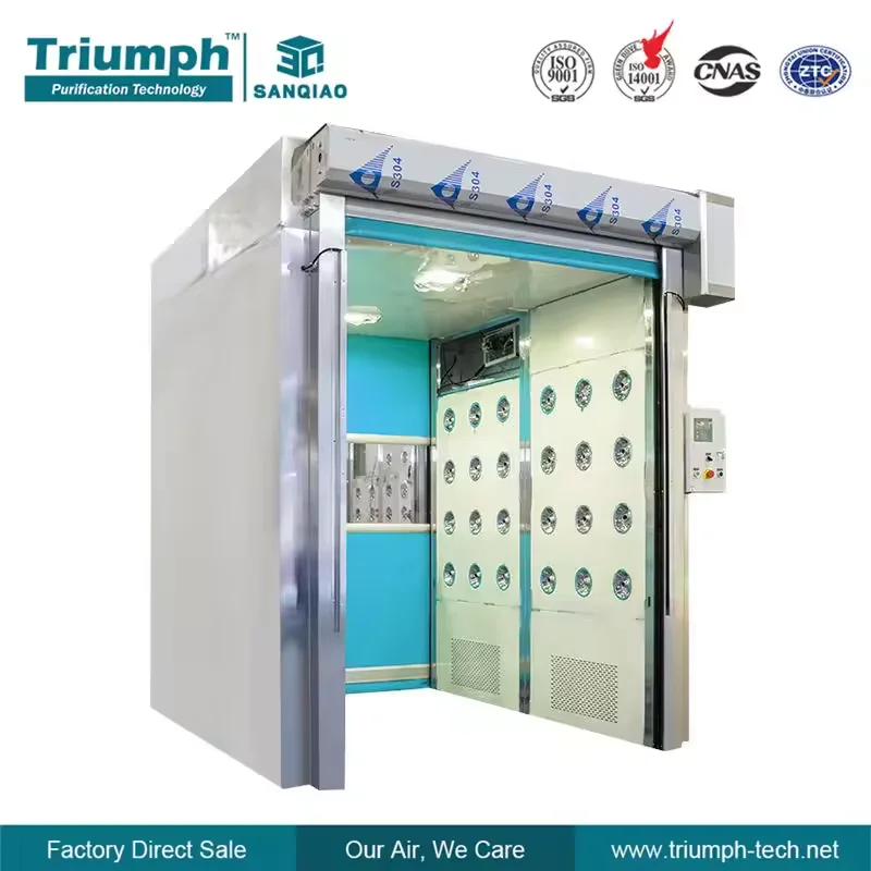 Factory price wholesale cleanroom entrance automatic high-speed rolling shutter door type air shower room