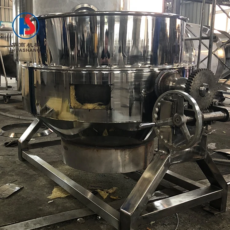 Gas sandwich pot  cooking double steam jacketed kettle with stirrer thermal oil heating jacketed reaction kettle