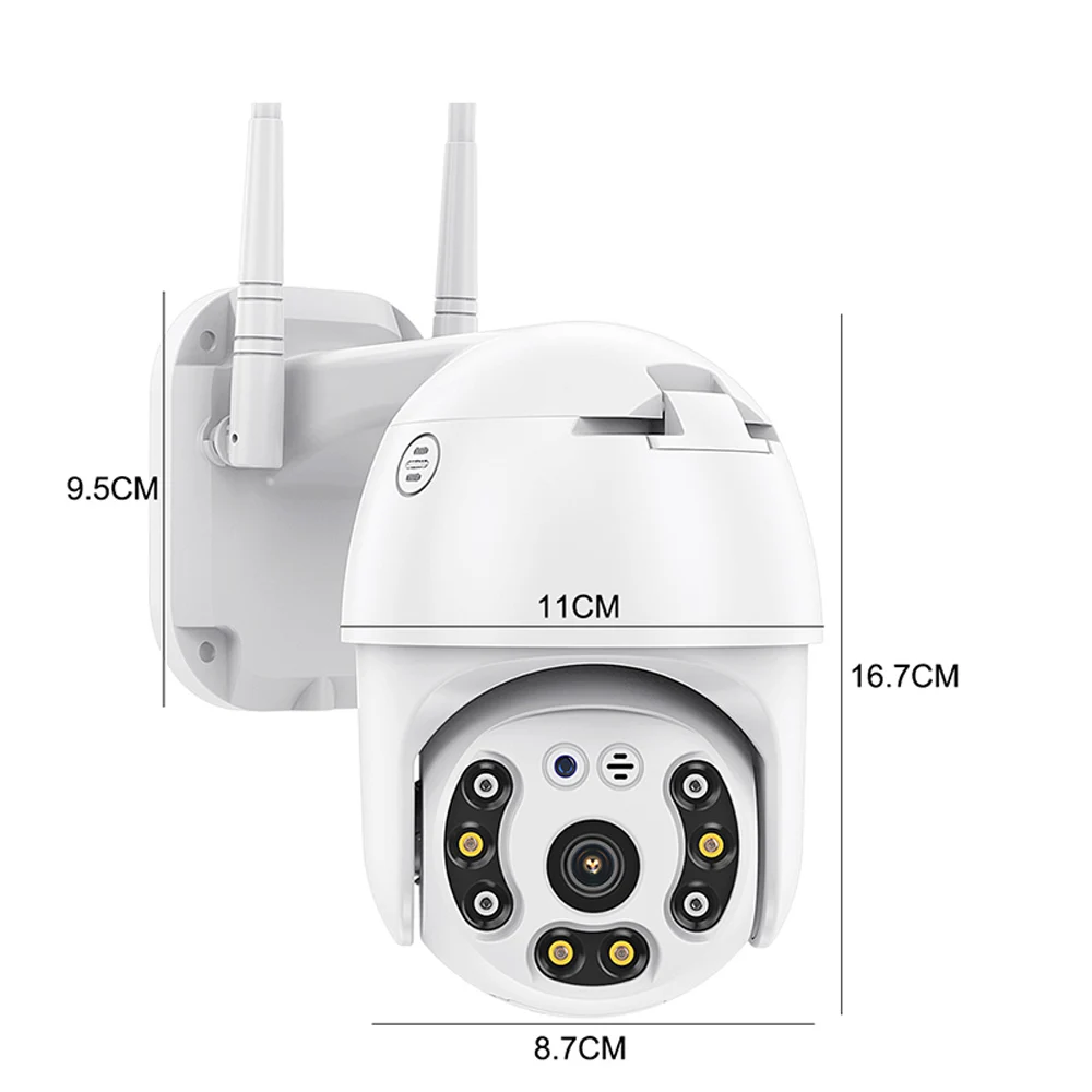 Горячая Qearim IP66 водонепроницаемый P2p беспроводной wifi Открытый Ptz камера 5MP красочное ночное видение автоматическое отслеживание Icsee