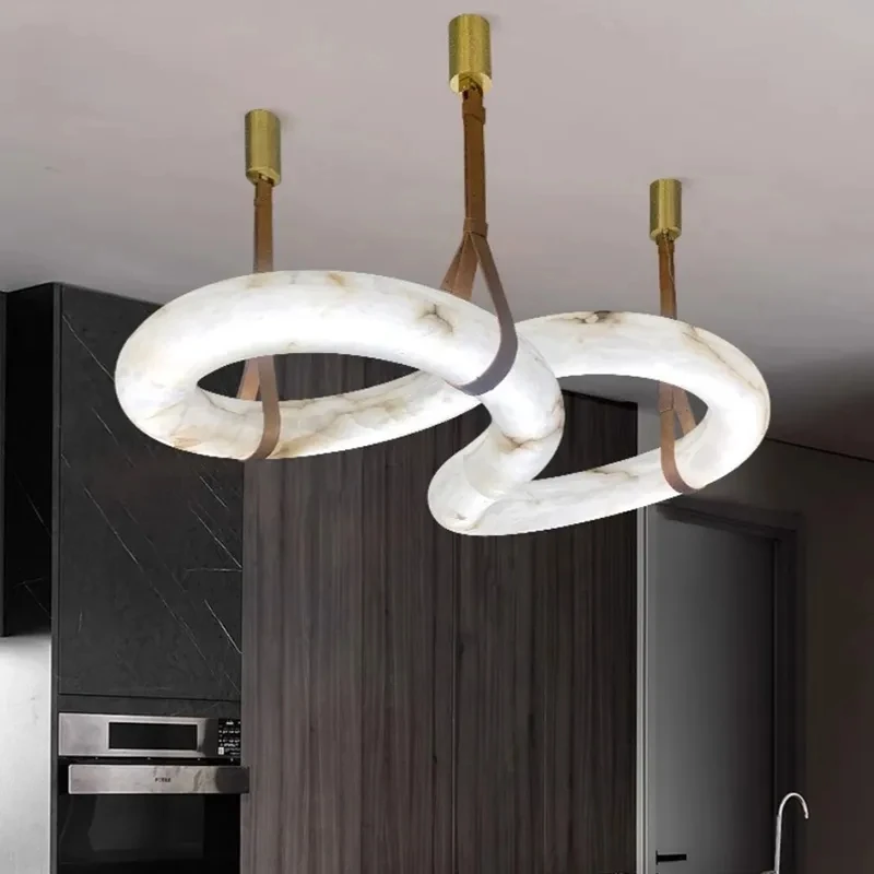 Customized living room chandelier modern chandelier light LED furniture villa lighting luxury pendant light Alabaster Chandelier