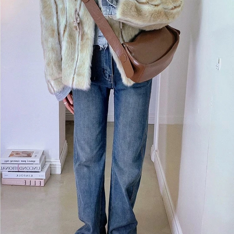 Customize Top Quality Ladies Winter Women Faux Fox Fur Jacket Short Coats Strip Faux Fox Fur Coat Outwear Fluffy Fur Coat