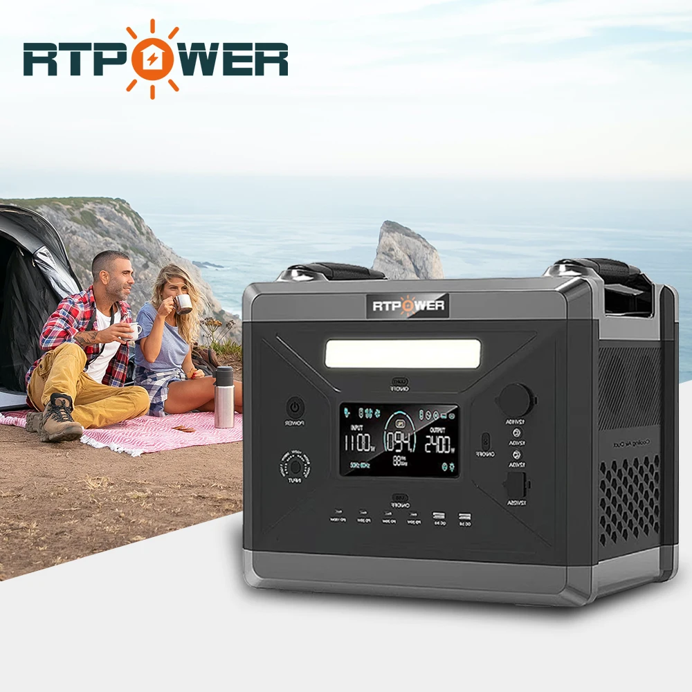 2400W Total Power Portable Generator Powerful Inverter with AC/DC Outputs Featuring Pure Sine Wave Cigar Lighter RV Port