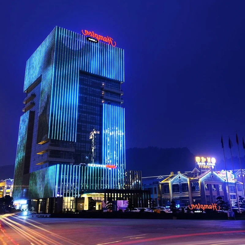 Programmable led video strip commercial building facade lighting pixel rgb neon linear light