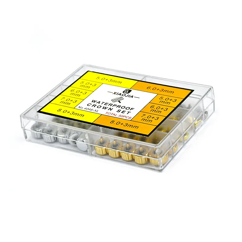 Assorted Watch Crown Parts Replacement Accessories Watch crown Repair Tool watch parts Gold and Silver