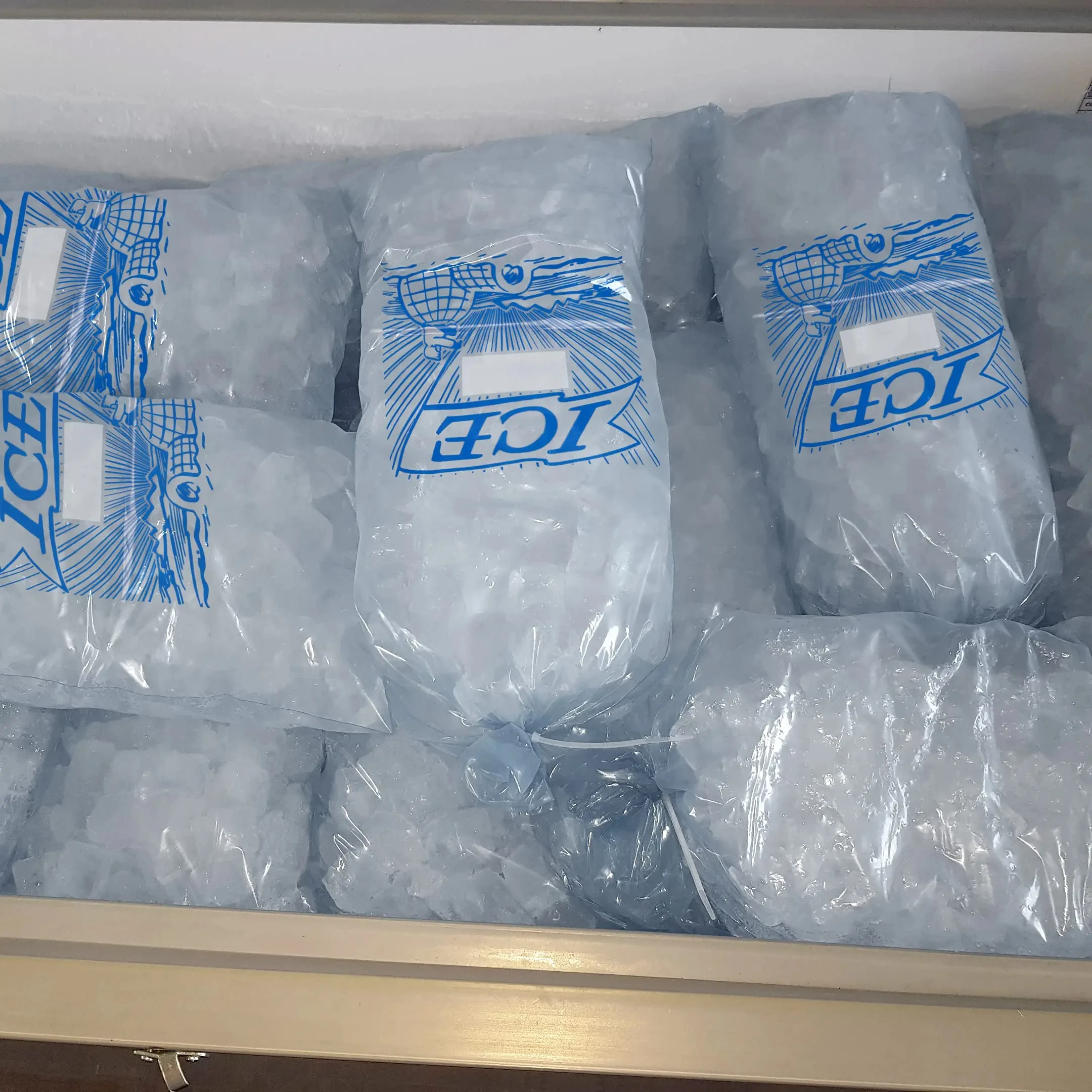 Customizable logo pattern Ice plastic bag ice packaging bag clear plastic bag for ice